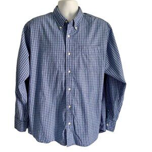 Route 66 Long Sleeve Button Down Shirt Blue White Mens Large